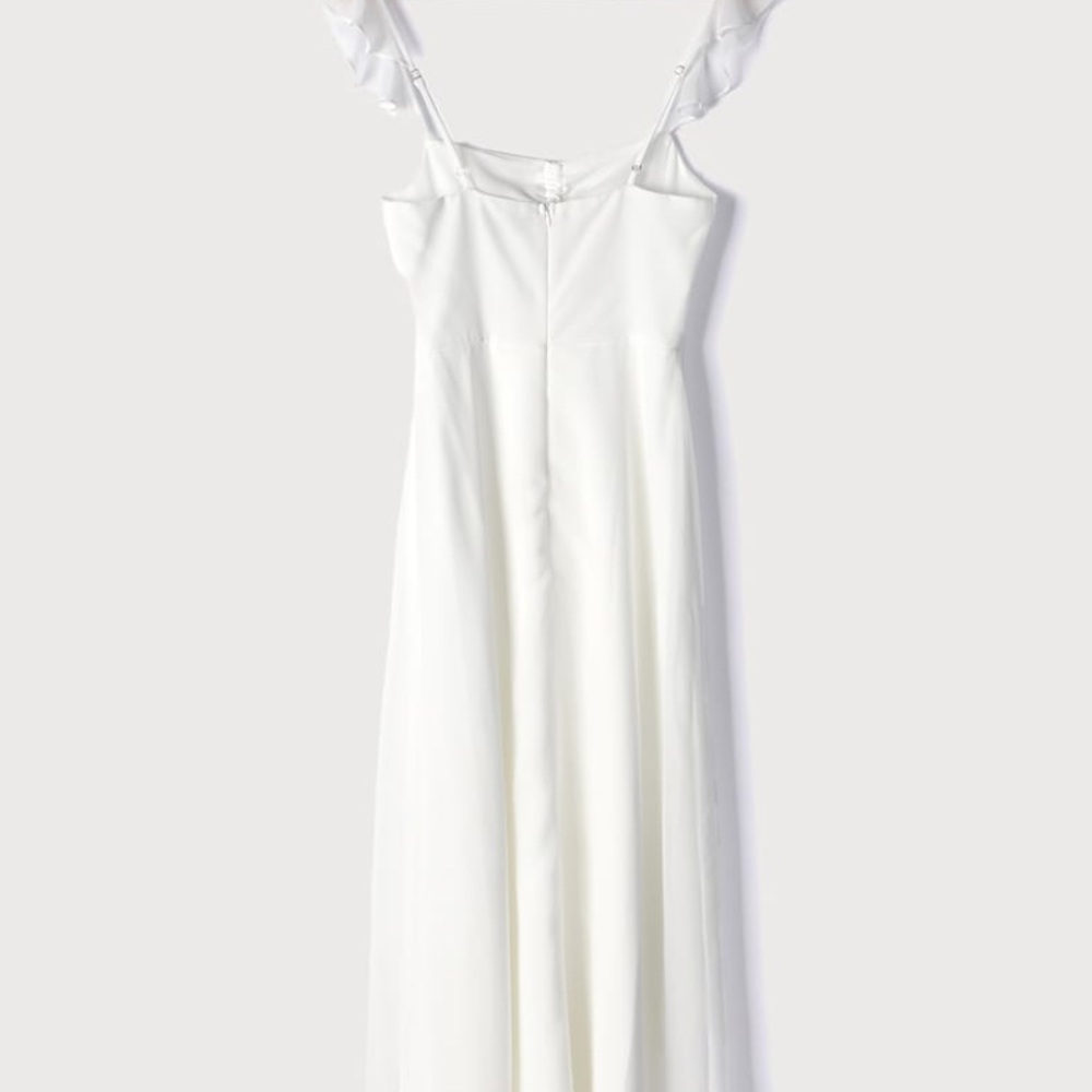 NWT Lulus The Way to Love White Ruffled Maxi Dress Small - Picture 5 of 11